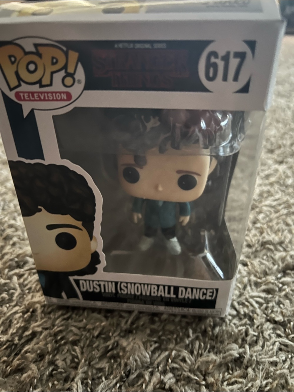 Funko Pop! Television #617 Dustin (Snowball Dance) - Blue Jacket **BOX HAS DENT!